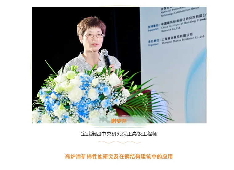 TIM同期论坛丨宝武集团中央研究院正高级工程师谢梦芹《高炉渣矿棉性能研究及在钢结构建筑中的应用》演讲分享(图1) image.png
